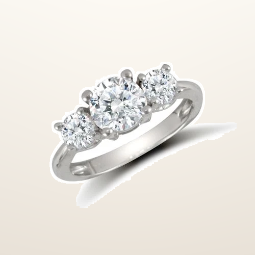 IT_ROLE:studio_clean | 9ct White Ladies Cubic Zirconia 3 Stone Cluster Ring