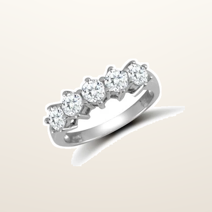 IT_ROLE:studio_clean | 9ct White Ladies Cubic Zirconia 5 Stone Ring