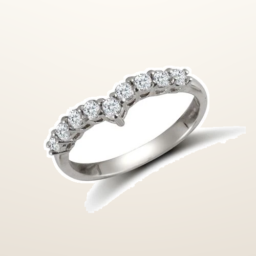 IT_ROLE:studio_clean | 9ct White Ladies Cubic Zirconia Wishbone Ring