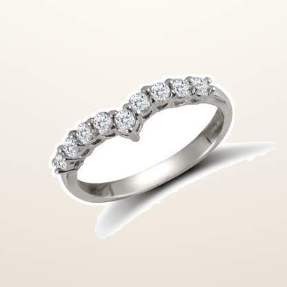 IT_ROLE:studio_clean | 9ct White Ladies Cubic Zirconia Wishbone Ring