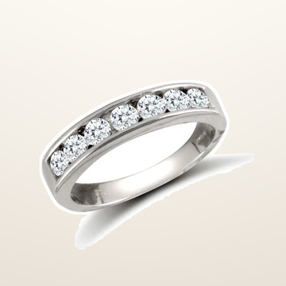 IT_ROLE:studio_clean | 9ct White Ladies Cubic Zirconia Channel Set Half Et Ring