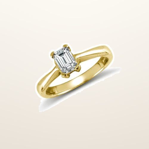 IT_ROLE:studio_clean | 9ct Yellow Emerald Cut Cubic Zirconia Solitaire Ring
