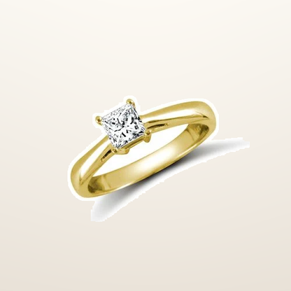 IT_ROLE:studio_clean | 9ct Yellow Princess Cut Cubic Zirconia Solitaire Ring
