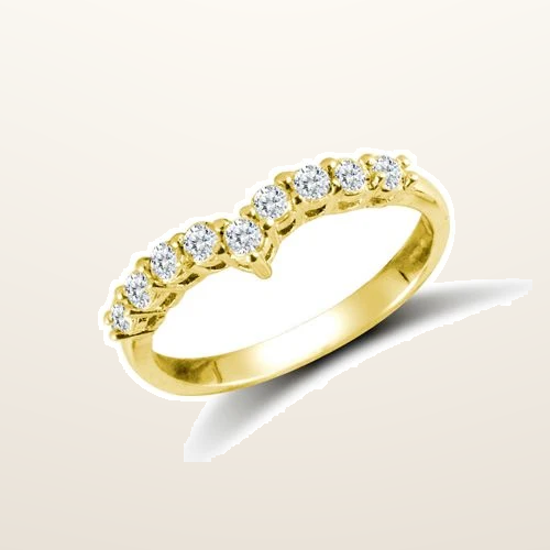IT_ROLE:studio_clean | 9ct Yellow Ladies Cubic Zirconia Wishbone Ring
