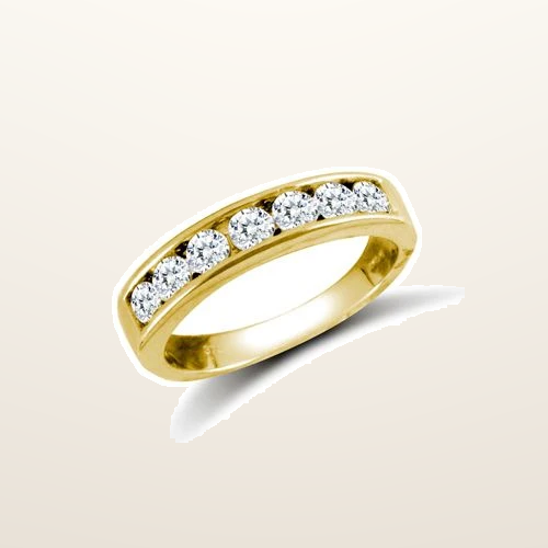 IT_ROLE:studio_clean | 9ct Yellow Ladies Cubic Zirconia Channel Set Half Et Ring