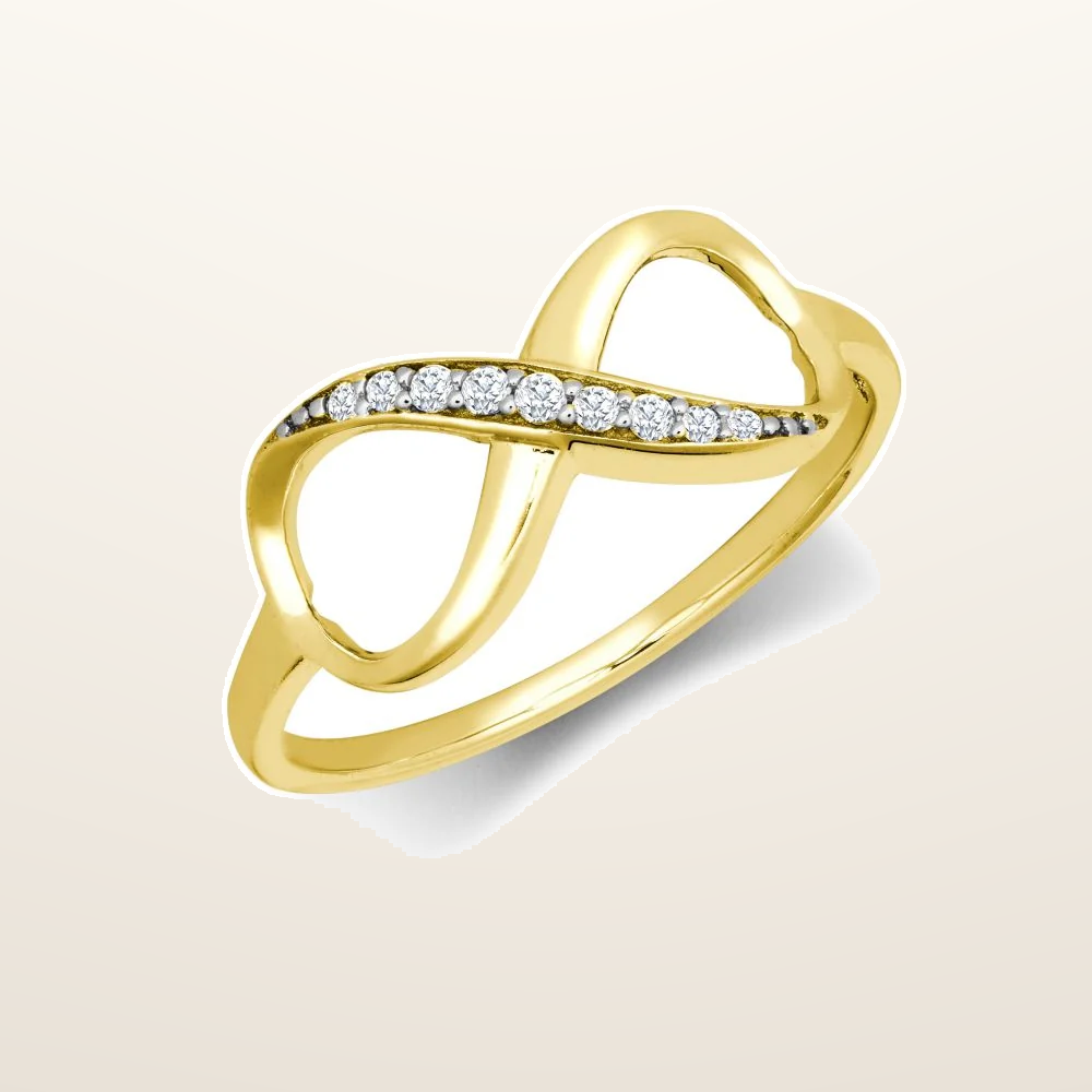 IT_ROLE:studio_clean | 9ct Yellow Cubic Zirconia Set Infinity Ring