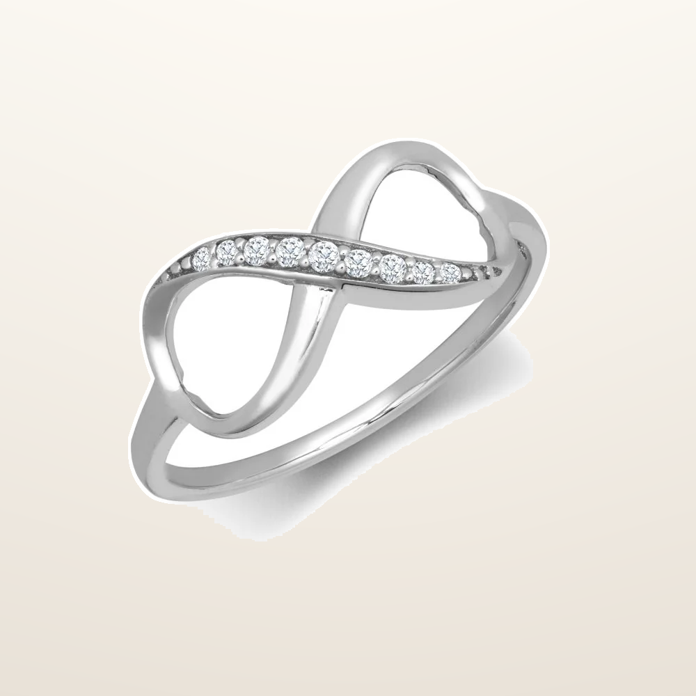 IT_ROLE:studio_clean | 9ct White Cubic Zirconia Set Infinity Ring