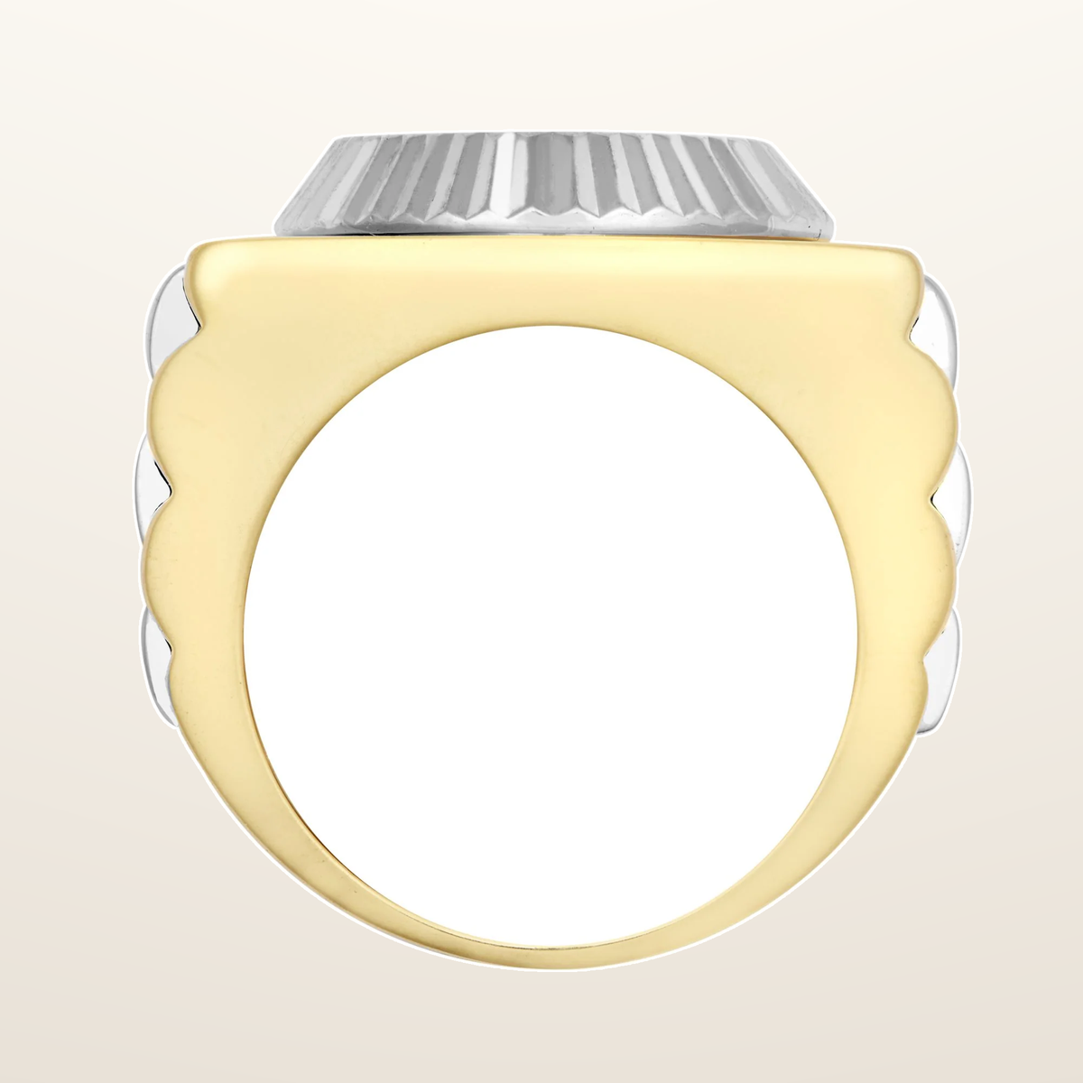 IT_ROLE:studio_clean | 9ct Yellow & White Gold Cubic Zirconia Set Watch Strap & Bezel Ring
