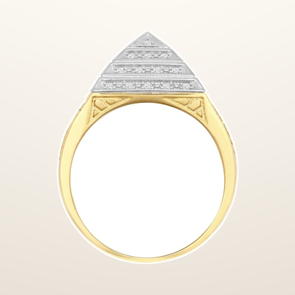 IT_ROLE:studio_clean | 9ct Yellow Gold Cubic Zirconia Set Pyramid Ring