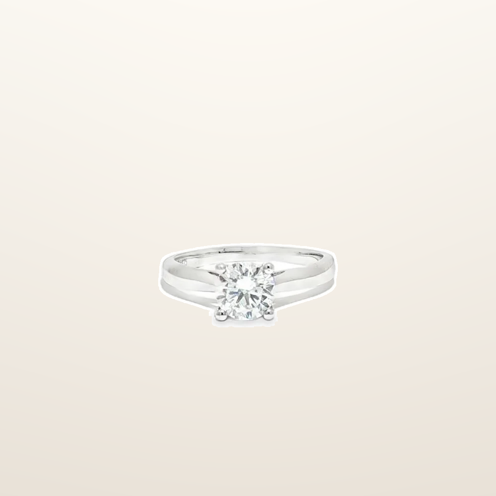 IT_ROLE:studio_clean | 9ct White Gold, 1.00ct Round Cubic Zirconia Wed-fit Solitaire Ring