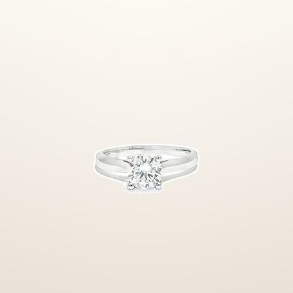 IT_ROLE:studio_clean | 9ct White Gold, 1.00ct Round Cubic Zirconia Wed-fit Solitaire Ring