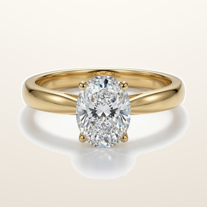 IT_ROLE:studio_clean | 9ct Yellow Gold, 1.00ct Oval Cubic Zirconia Wed-fit Solitaire Ring