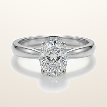 IT_ROLE:studio_clean | 9ct White Gold, 1.00ct Oval Cubic Zirconia Wed-fit Solitaire Ring