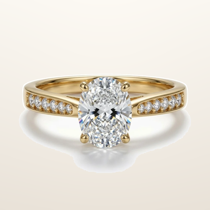 IT_ROLE:studio_clean | 9ct Yellow Gold, 1.00ct Oval Cubic Zirconia Wed-fit Engagement Ring