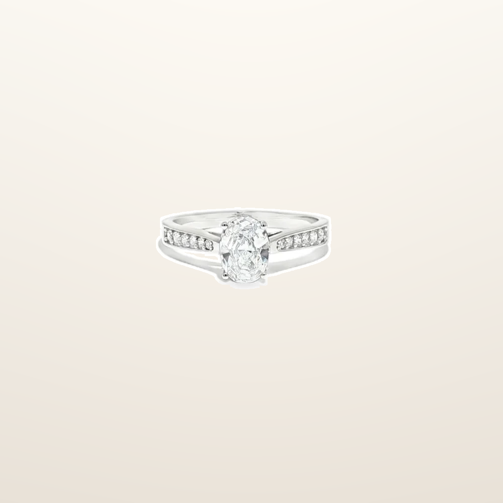 IT_ROLE:studio_clean | 9ct White Gold, 1.00ct Oval Cubic Zirconia Wed-fit Engagement Ring