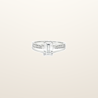 IT_ROLE:studio_clean | 9ct White Gold, 1.00ct Emerald Cut Cubic Zirconia Wed-fit Engagement Ring