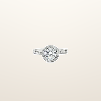 IT_ROLE:studio_clean | 9ct White Gold, 1.00ct Round Cubic Zirconia Wed-fit Halo Ring