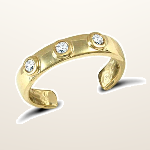 IT_ROLE:studio_clean | 9ct Yellow Gold Cubic Zirconia Toe Ring