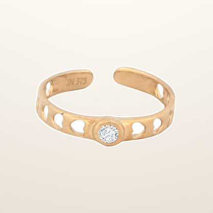 IT_ROLE:studio_clean | 9ct Yellow Cubic Zirconia set & hearts toe ring