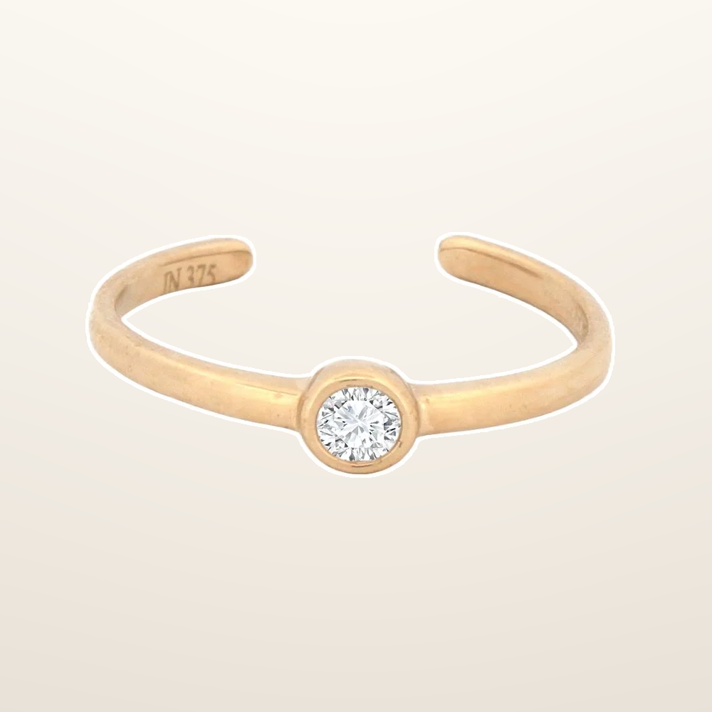 IT_ROLE:studio_clean | 9ct Yellow Cubic Zirconia set toe ring