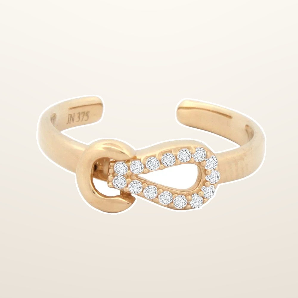 IT_ROLE:studio_clean | 9ct Yellow Cubic Zirconia set toe ring