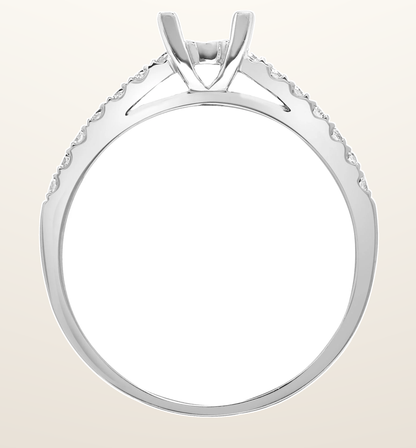 IT_ROLE:studio_clean | Lab 18ct White 0.17ct Diamond Semi Set Ring - Holds 0.25ct