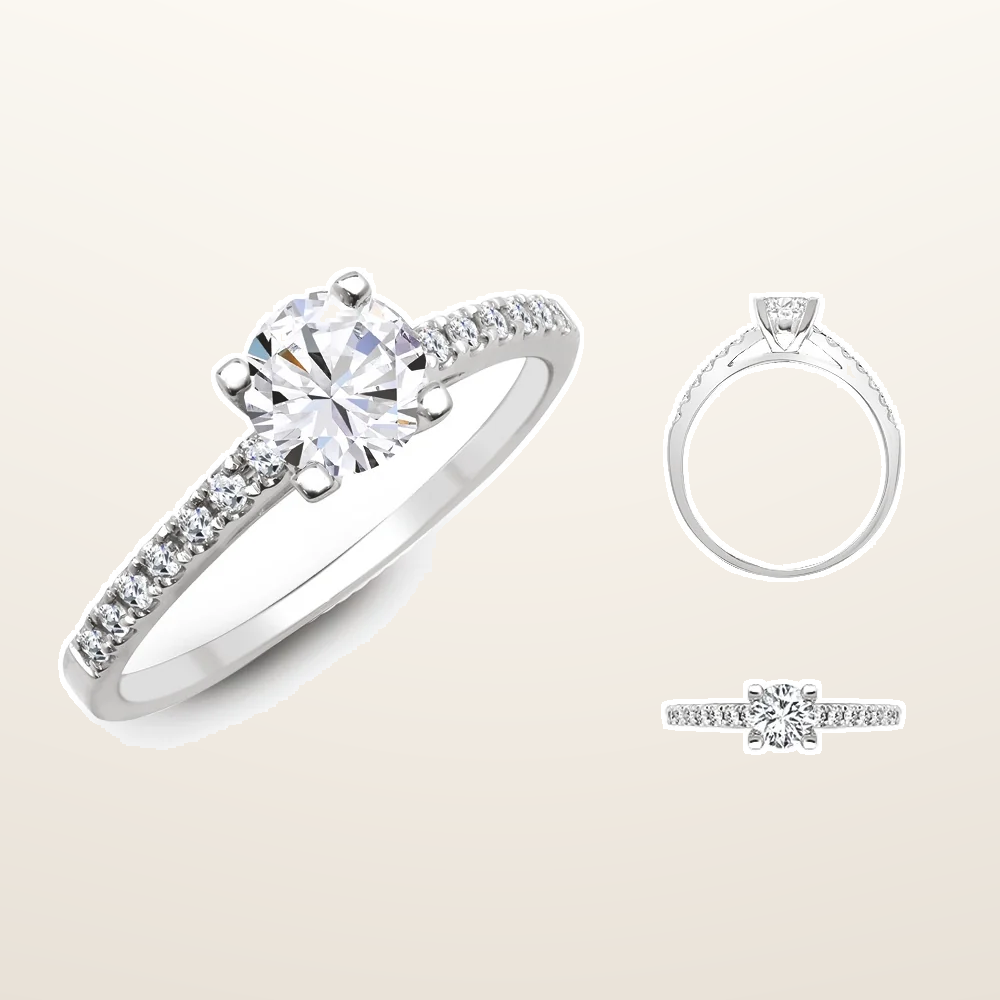 IT_ROLE:studio_clean | Lab 950 Platinum 0.17ct Diamond Semi Set Ring - Holds 0.25ct
