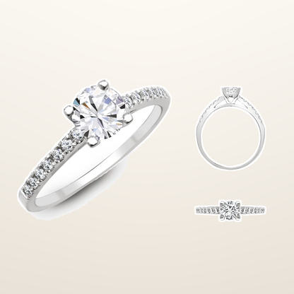 IT_ROLE:studio_clean | Lab 950 Platinum 0.17ct Diamond Semi Set Ring - Holds 0.25ct