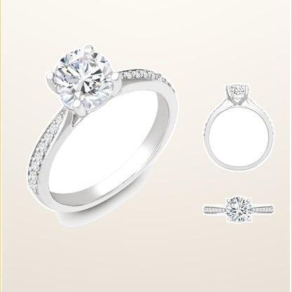 IT_ROLE:studio_clean | Lab 950 Platinum Gold 0.12ct Diamond Pav?-set Wed-fit Ring Mount + 0.25ct Diamond