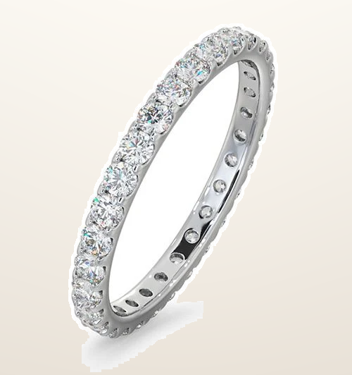 IT_ROLE:studio_clean | Platinum Claw Set Full Eternity Ring Natural Diamond 1.00ct G VS