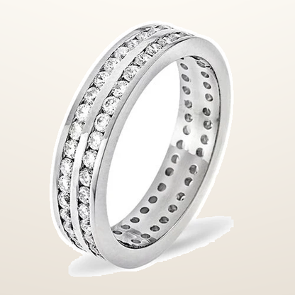IT_ROLE:studio_clean | Platinum Channel Set 2 Row Full Eternity Ring Natural Diamond 1.00ct G VS