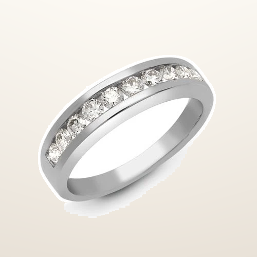 IT_ROLE:studio_clean | Platinum 0.25ct Channel Set Round Brilliant Cut Natural Diamond Half ET Ring