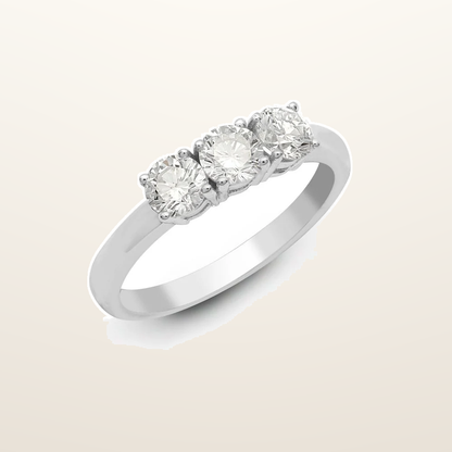 IT_ROLE:studio_clean | 950 Platinum 0.25ct Natural Diamond Claw Set Trilogy Ring