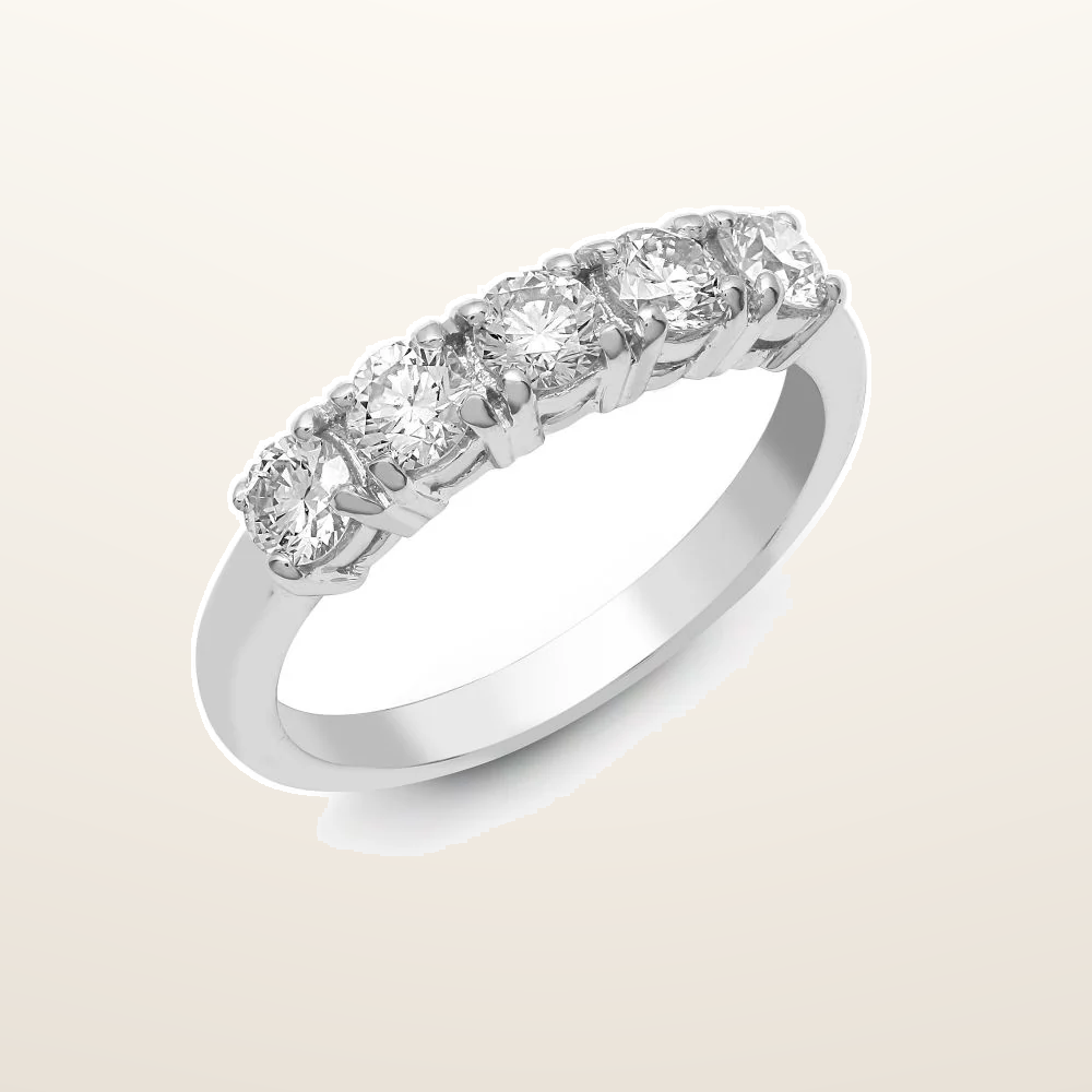 IT_ROLE:studio_clean | 950 Platinum 0.25ct Natural Diamond 5 stone Ring