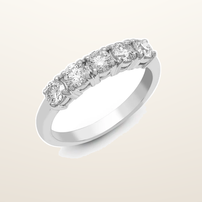 IT_ROLE:studio_clean | 950 Platinum 0.25ct Natural Diamond 5 stone Ring