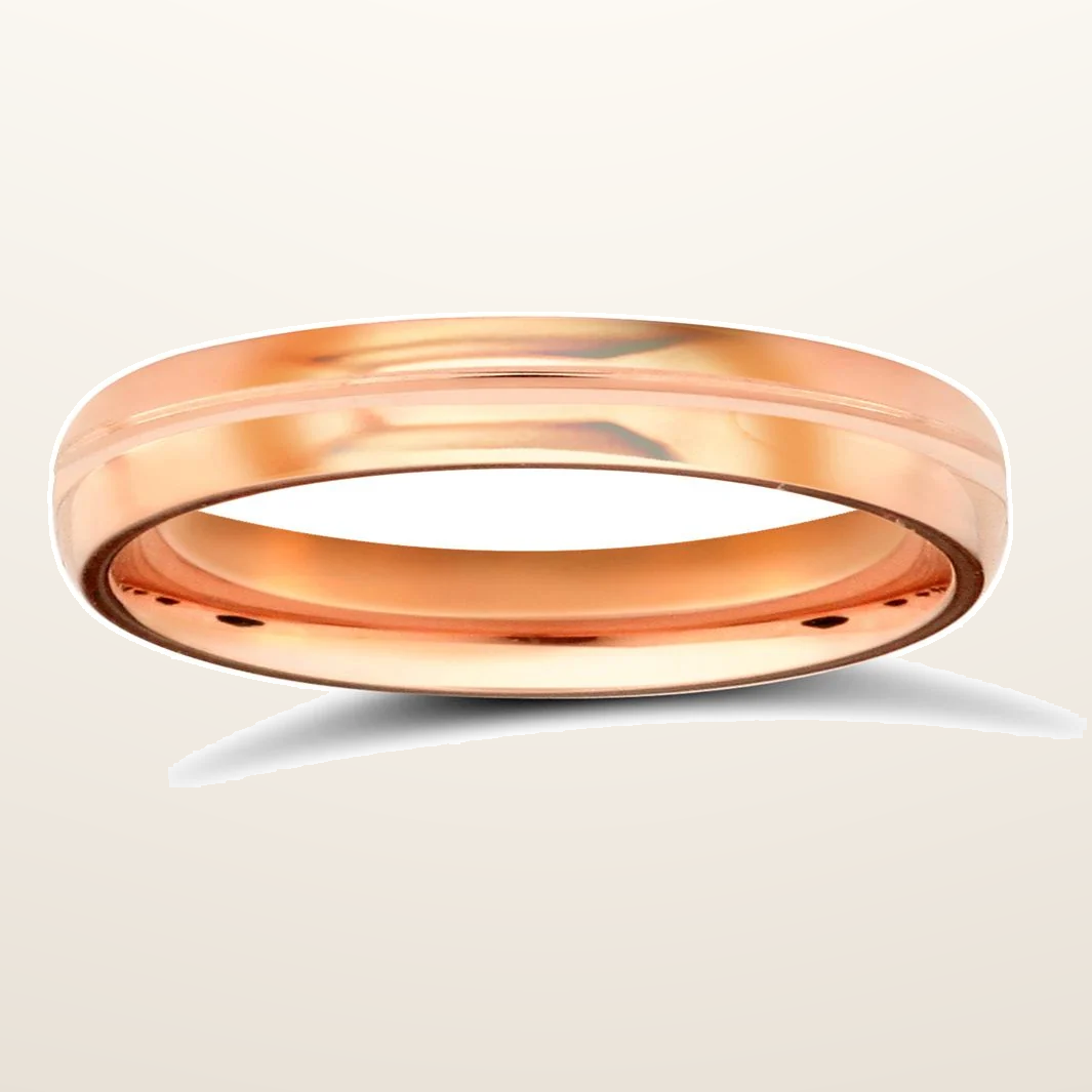 IT_ROLE:studio_clean | 9ct Rose Gold Standard Weight Court Profile Mirror Finish Wedding Ring