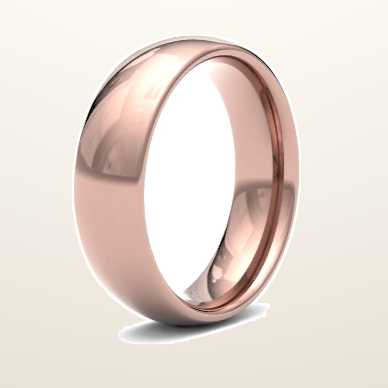 IT_ROLE:studio_clean | 9ct Rose Gold Standard Weight Court Profile Mirror Finish Wedding Ring