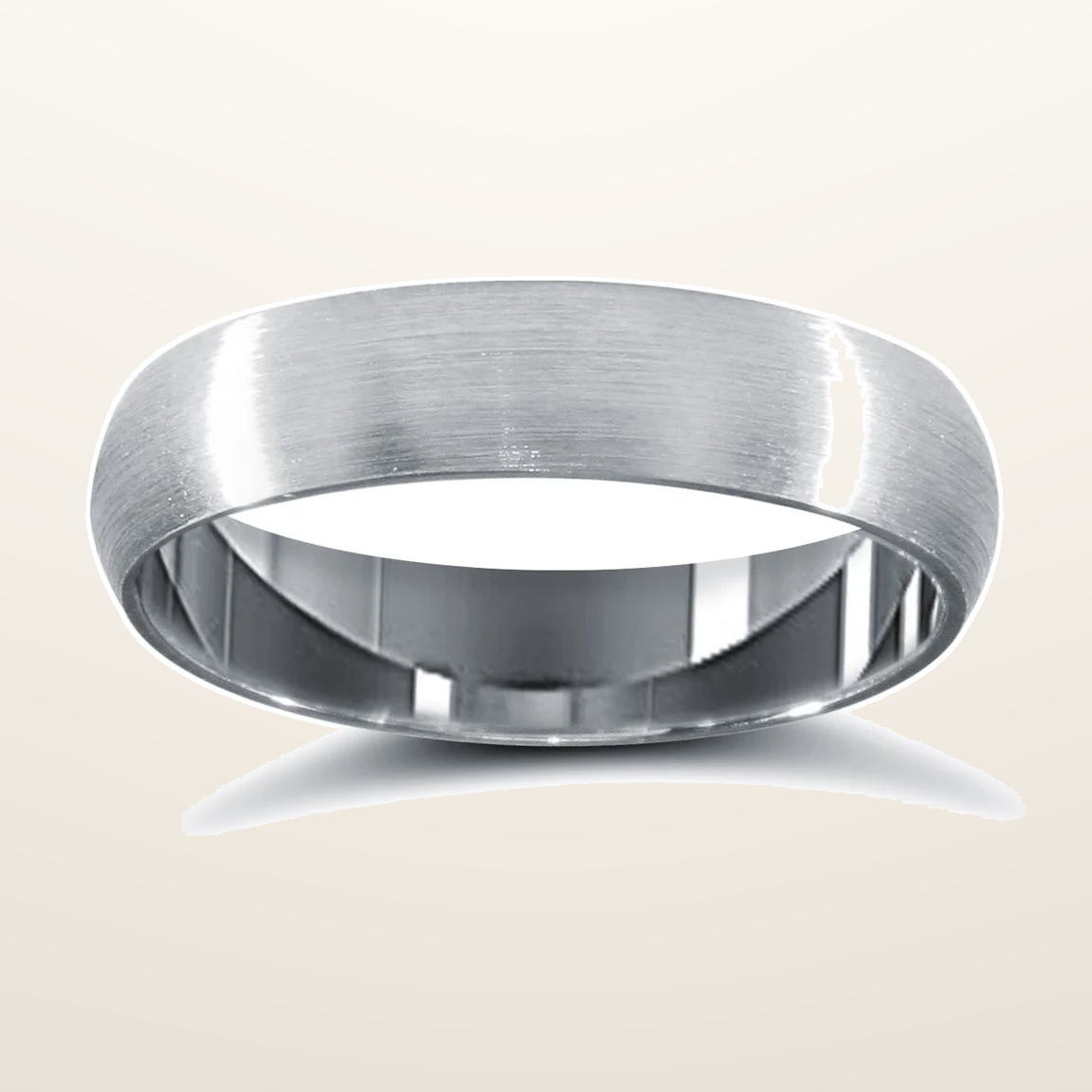 IT_ROLE:studio_clean | 9ct White Gold Standard Weight Court Profile Mirror Finish Wedding Ring