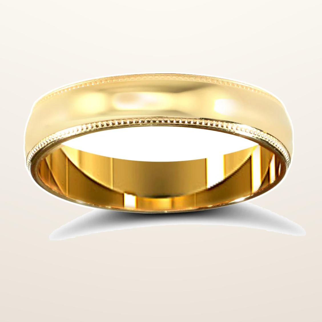 IT_ROLE:studio_clean | 9ct Yellow Gold Standard Weight Court Profile Mirror Finish Wedding Ring