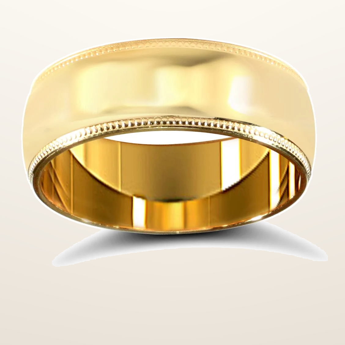 IT_ROLE:studio_clean | 9ct Yellow Gold Standard Weight Court Profile Mill Grain Wedding Ring