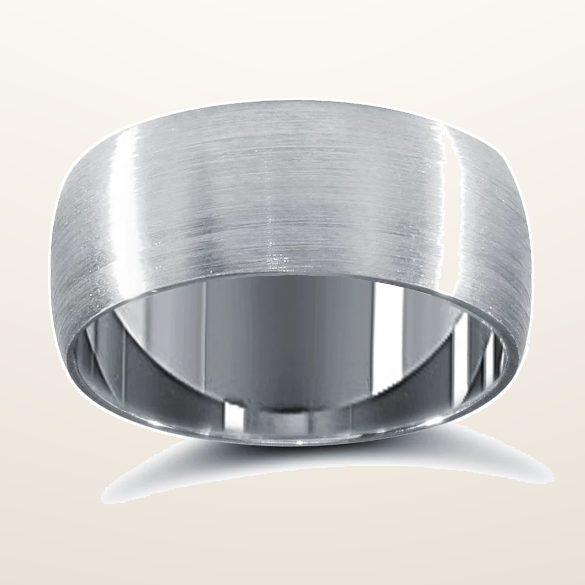 IT_ROLE:studio_clean | 9ct White Gold Premium Weight D-Shape Profile Satin Wedding Ring