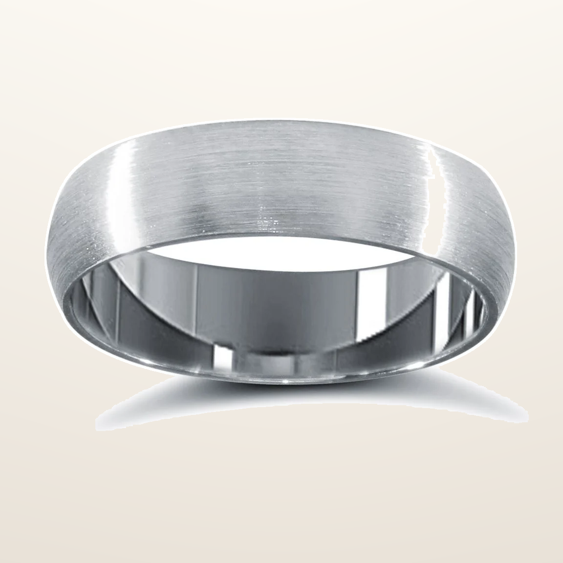 IT_ROLE:studio_clean | 9ct White Gold Standard Weight D-Shape Profile Mirror Finish Wedding Ring
