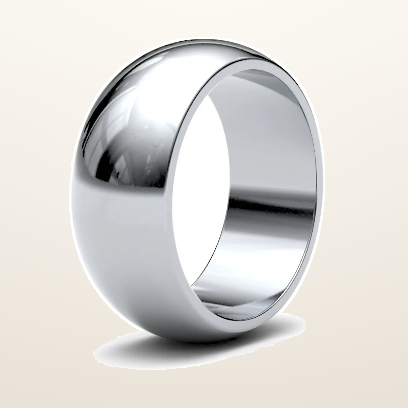 IT_ROLE:studio_clean | 9ct White Gold Standard Weight D-Shape Profile Mirror Finish Wedding Ring
