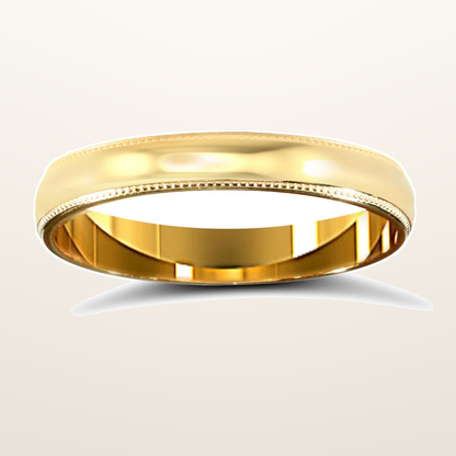 IT_ROLE:studio_clean | 9ct Yellow Gold Standard Weight D-Shape Profile Mirror Finish Wedding Ring