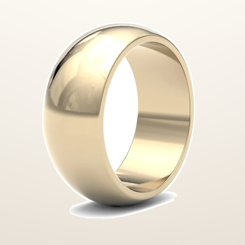 IT_ROLE:studio_clean | 9ct Yellow Gold Standard Weight D-Shape Profile Mirror Finish Wedding Ring