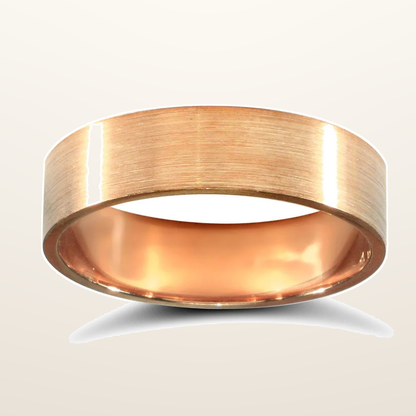 IT_ROLE:studio_clean | 9ct Rose Gold Standard Weight Flat Court Profile Mirror Finish Wedding Ring