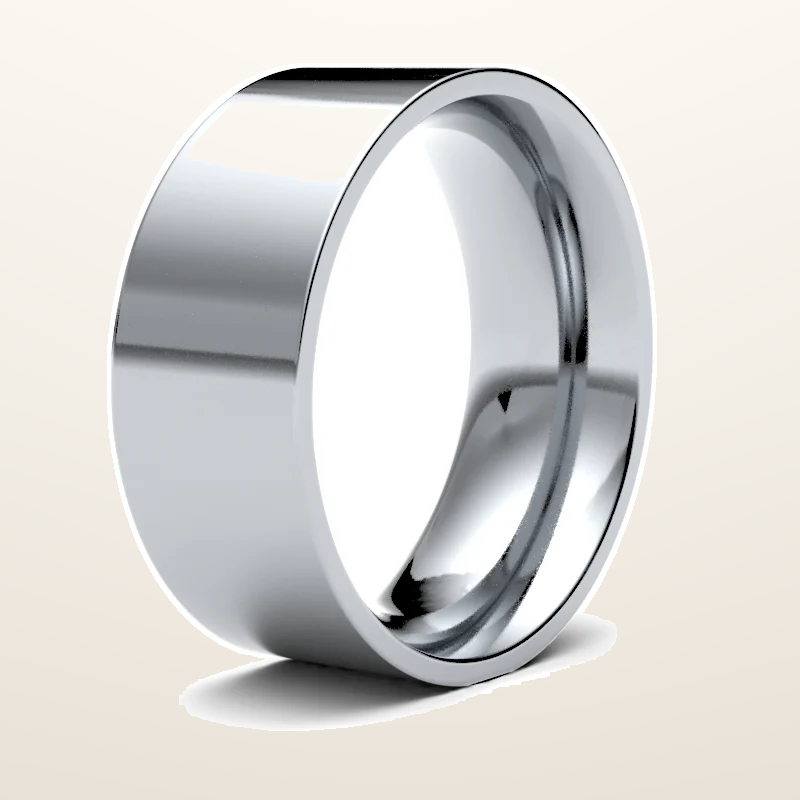 IT_ROLE:studio_clean | 9ct White Gold Standard Weight Flat Court Profile Mirror Finish Wedding Ring