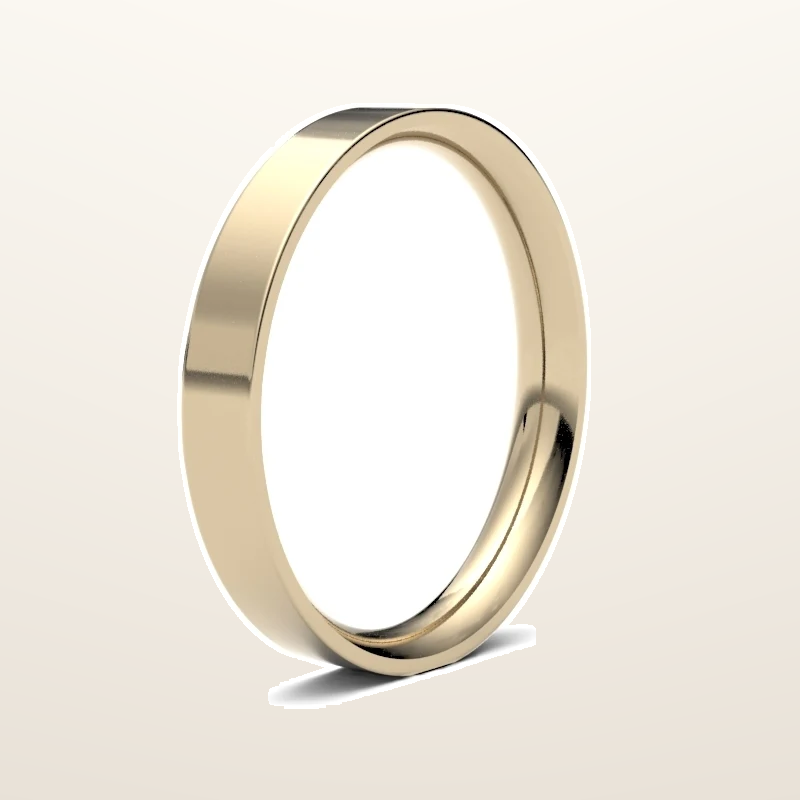 IT_ROLE:studio_clean | 9ct Yellow Gold Standard Weight Flat Court Profile Mirror Finish Wedding Ring