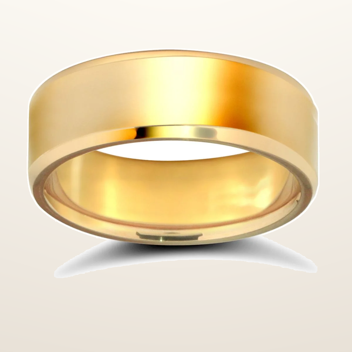 IT_ROLE:studio_clean | 9ct Yellow Gold Standard Weight Flat Court Profile Bevelled Edge Wedding Ring
