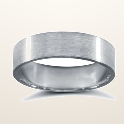 IT_ROLE:studio_clean | 9ct White Gold Standard Weight Flat Profile Satin Wedding Ring
